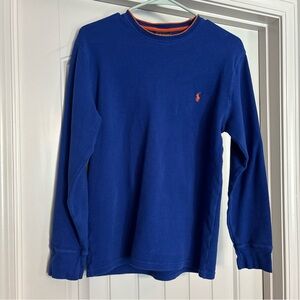 Ralph Lauren Royal Blue Crewneck with Orange Accent